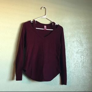 Maroon top